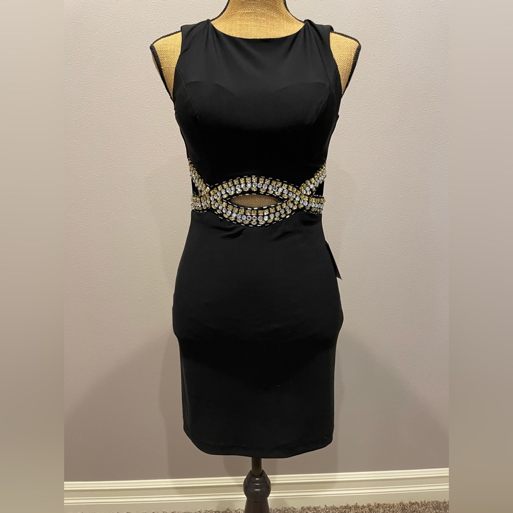 Backless short Black cutout Dress